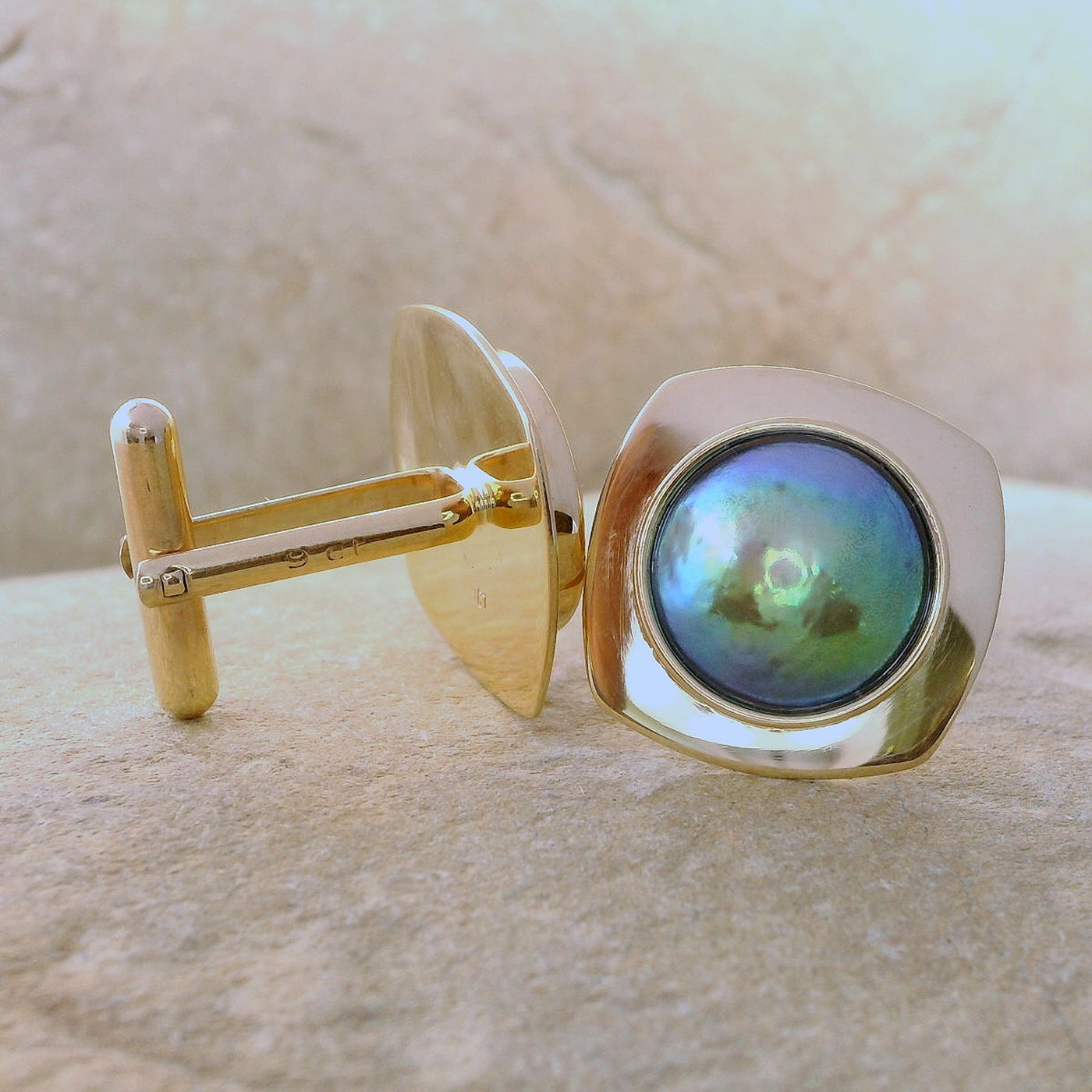 Pearl Mystery Cufflinks - 9ct Gold