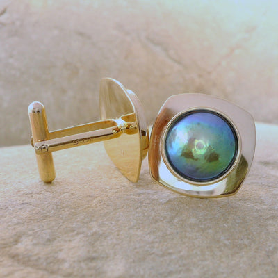 Pearl Mystery Cufflinks - 9ct Gold