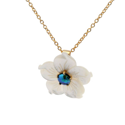 Pearl Petite White Daffodil Necklace