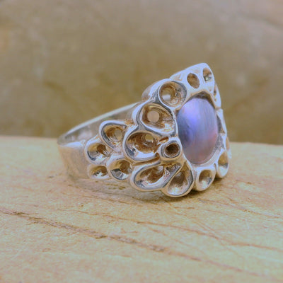 2. Pearl Coral Ring - February Lavender Pearl