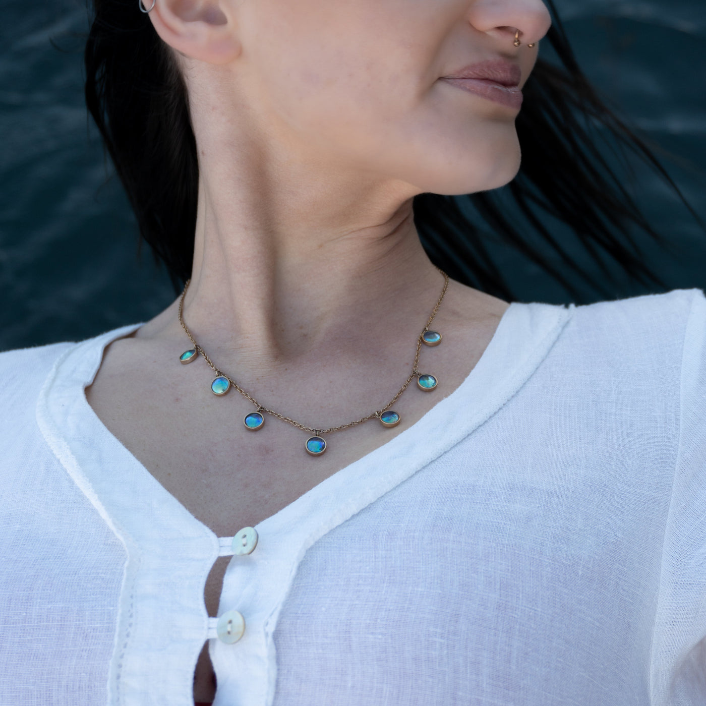 Pearl Seven Sisters Necklace - 9ct