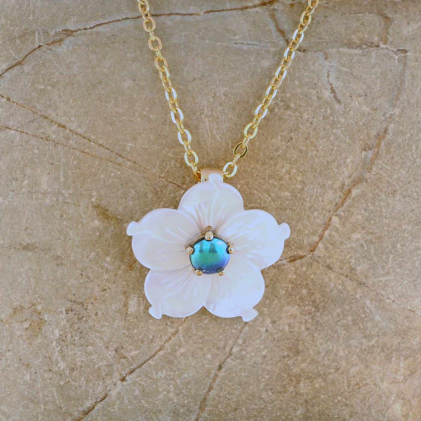 Pearl Petite White Daffodil Necklace