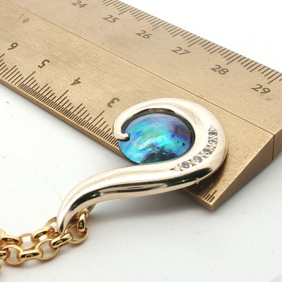 Pearl & Diamond Hook Necklace - Large