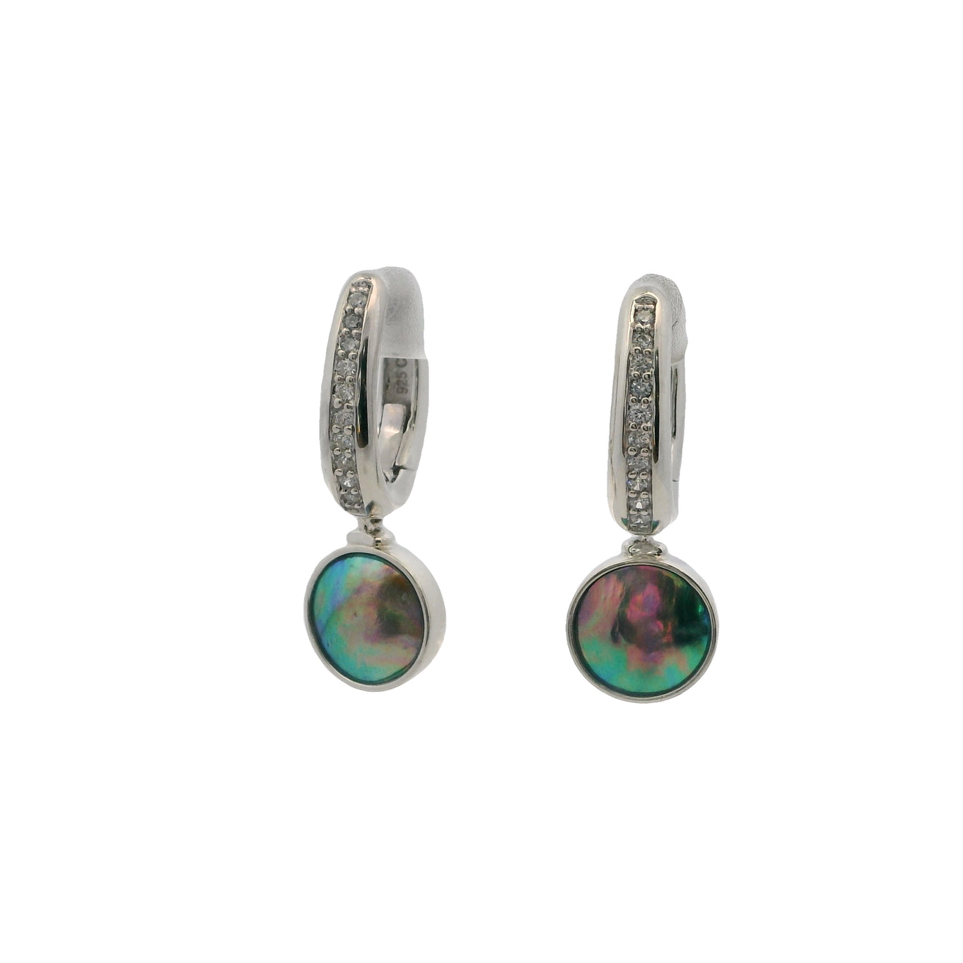 Pearl & CZ Betz Oval Earrings