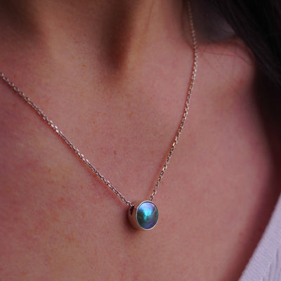 Pearl Eclipse Moon Necklace - STG