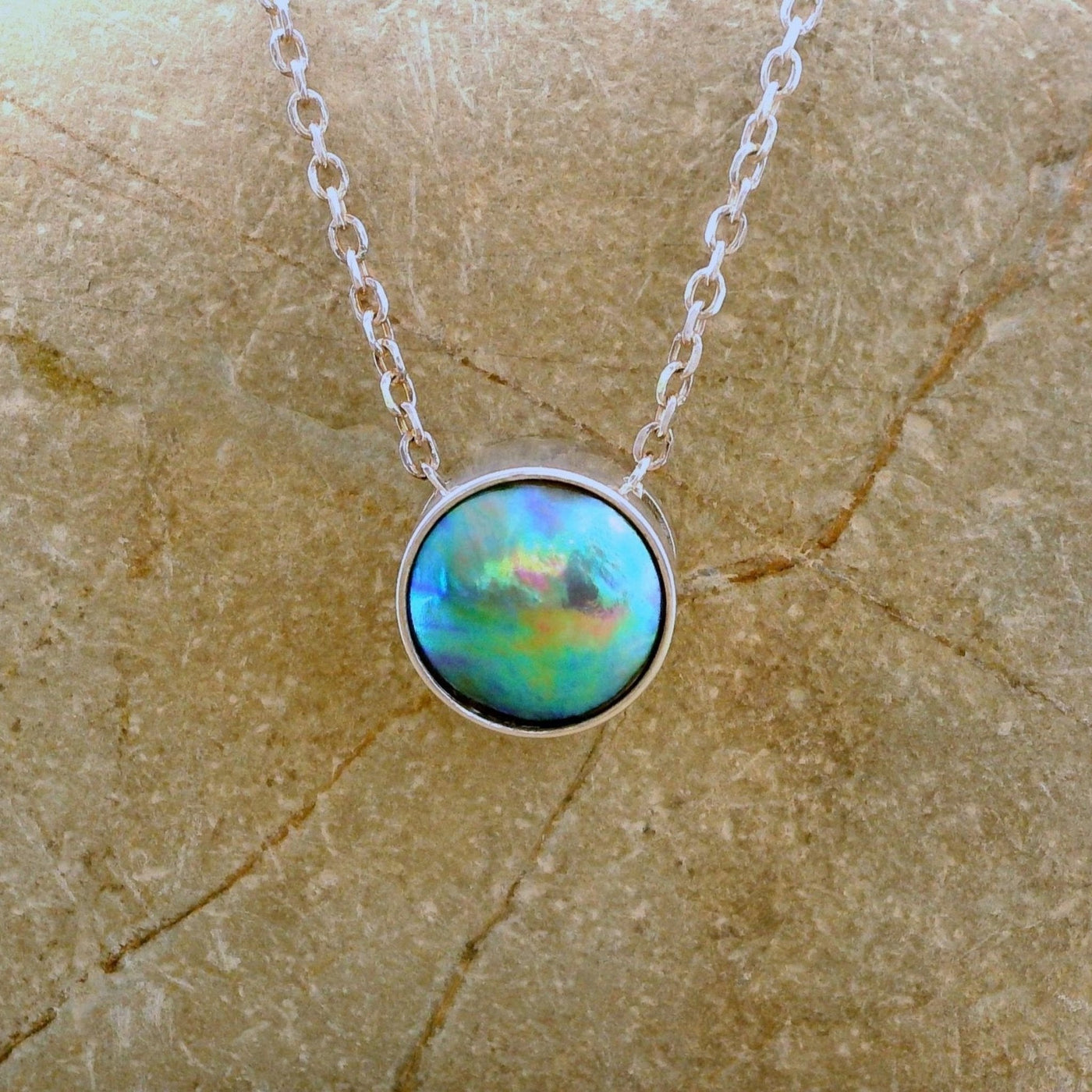 Pearl Eclipse Moon Necklace - STG