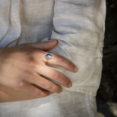 Pearl Fantail Tear Drop Ring - 9ct