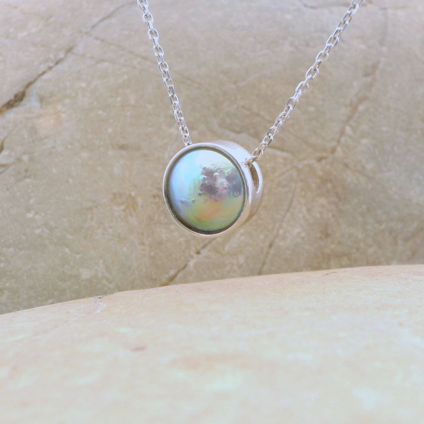 4. Pearl Sunrise Necklace - April Glacier Pearl