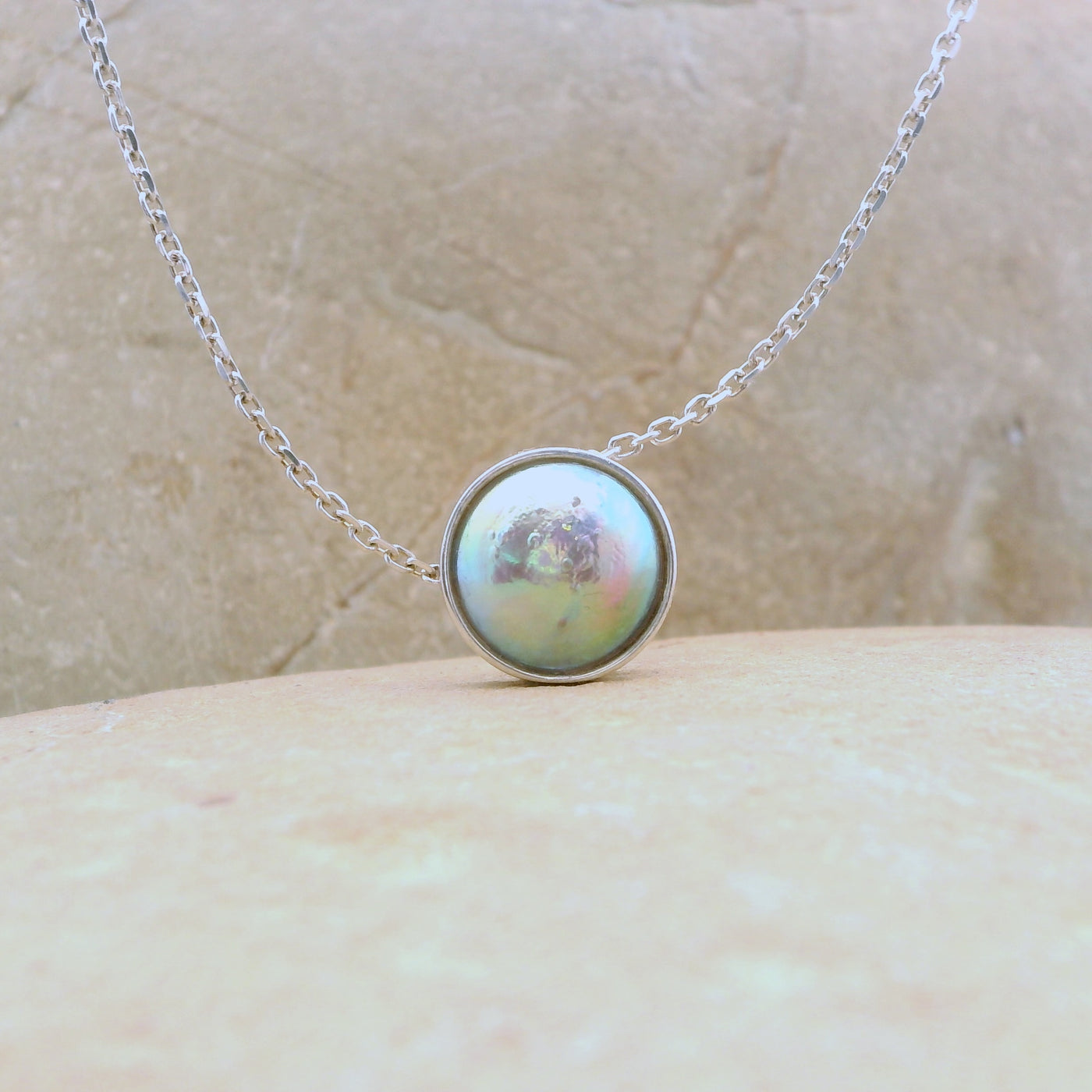 4. Pearl Sunrise Necklace - April Glacier Pearl