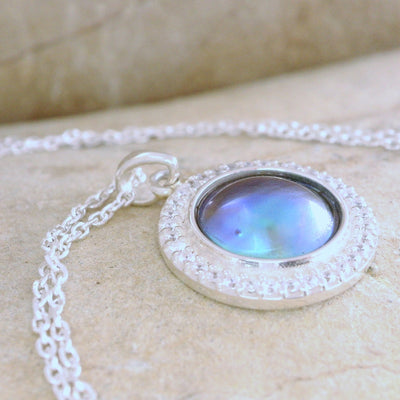 12. Pearl Blue Essence Necklace - December Aurora Pearl