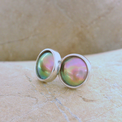 8. Pearl Stud Earrings STG - August Blush Pearl