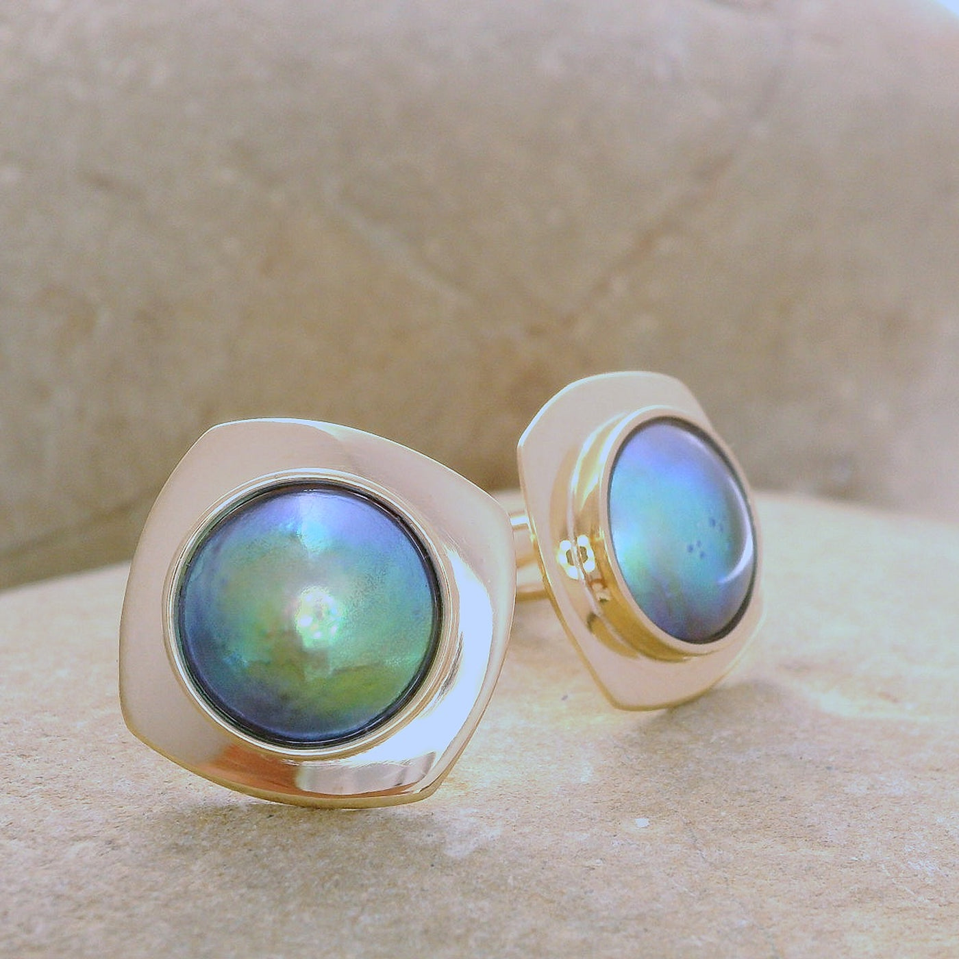 Pearl Mystery Cufflinks - 9ct Gold