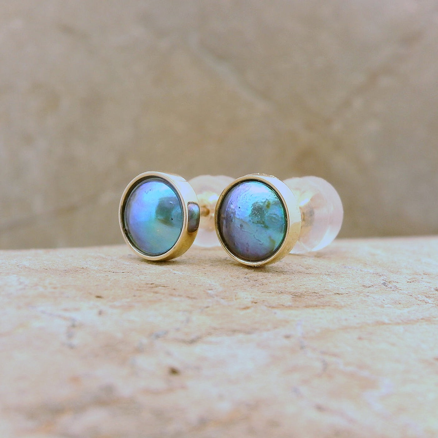 3. Pearl 9ct Studs - March Aqua Pearl