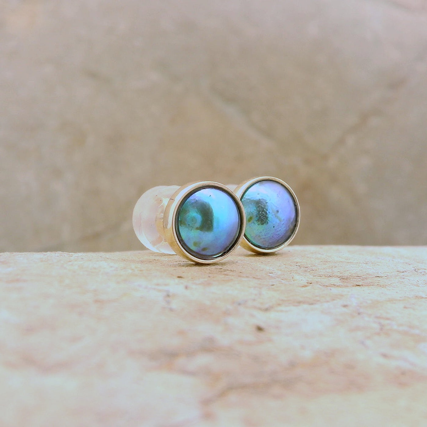 3. Pearl 9ct Studs - March Aqua Pearl