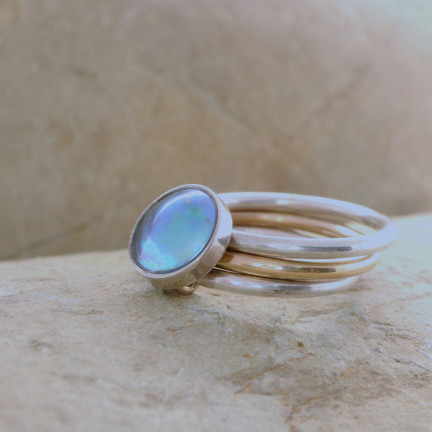 3. Pearl Fidget Ring - March Aqua Pearl