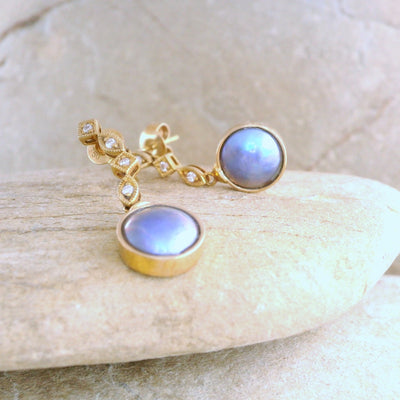 2. Pearl Skara Earrings - February Lavender Pearl