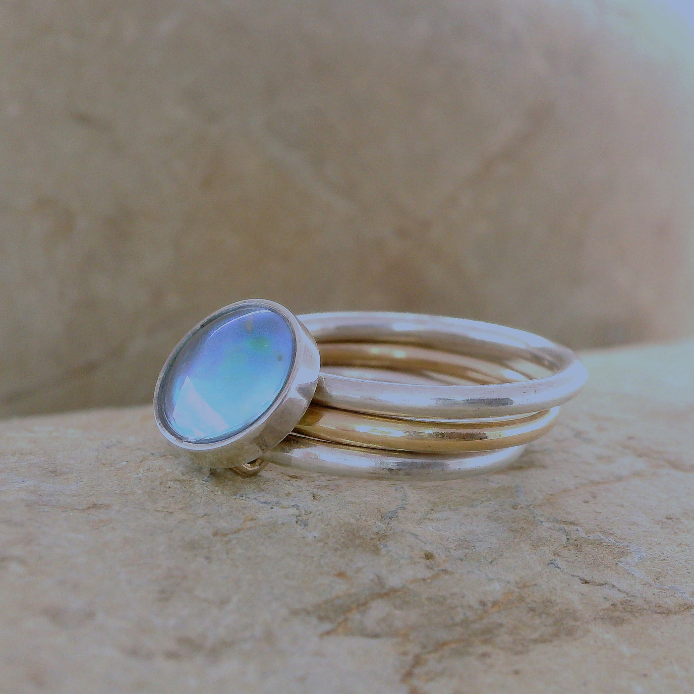 3. Pearl Fidget Ring - March Aqua Pearl