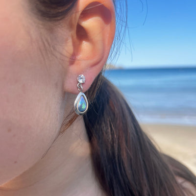 Pearl Blue Penguin Earrings