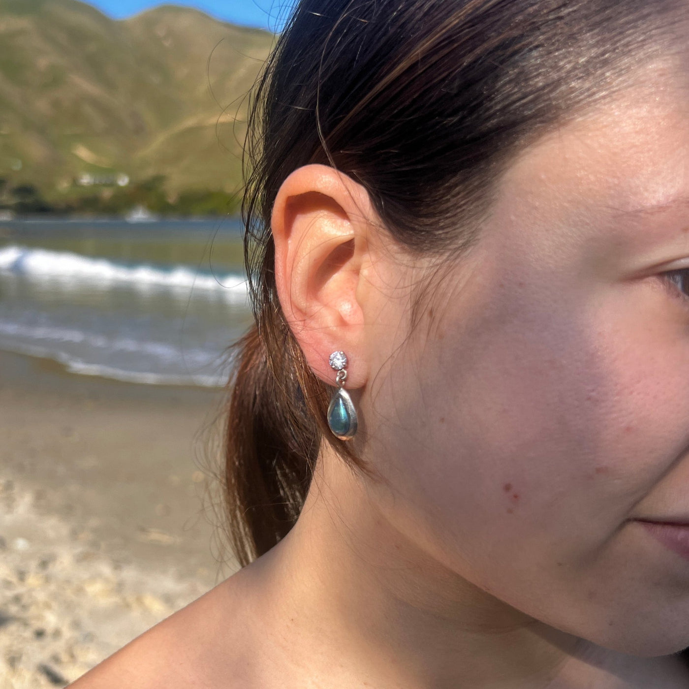 Pearl Blue Penguin Earrings