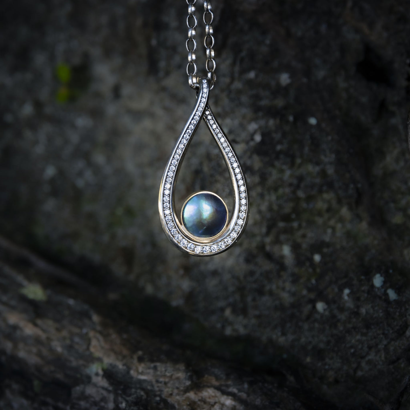 Pearl & CZ Karaka Necklace