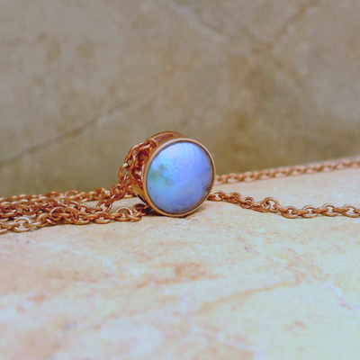 Pearl Moonrise Necklace - 9ct Rose Gold