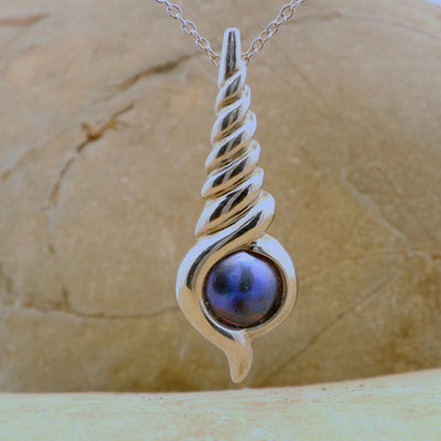 2. Pearl Narwhal Necklace - February Lavender Pearl