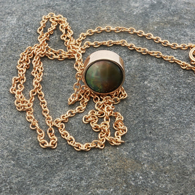 Pearl Moonrise Necklace - 9ct Yellow Gold