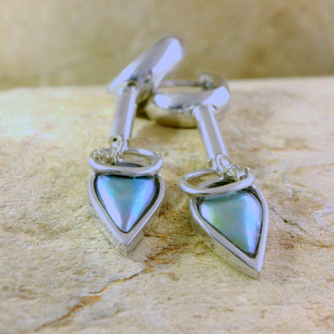 Pearl Ocean Arrow Teardrop Earrings