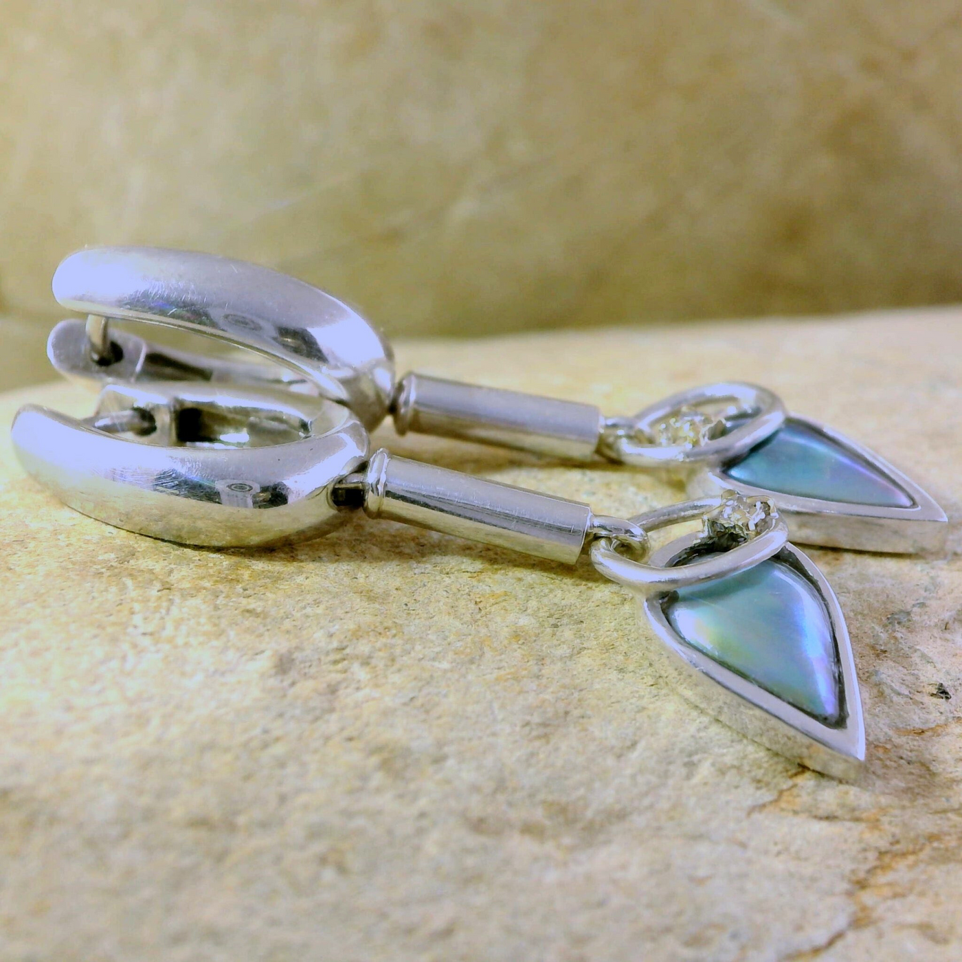 Pearl Ocean Arrow Teardrop Earrings