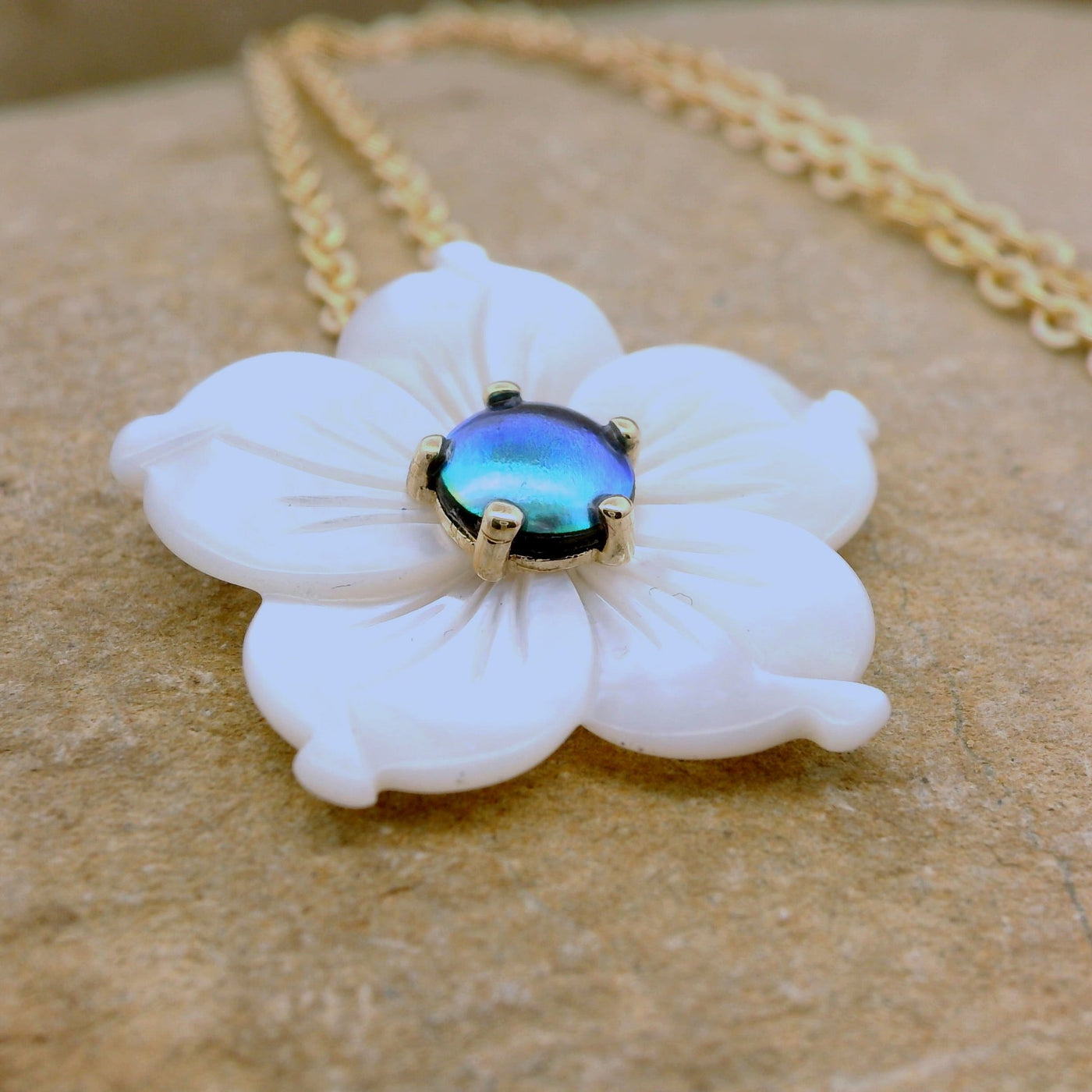 Pearl Petite White Daffodil Necklace