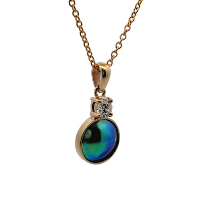 Pearl Azure Moon Necklace - 9ct