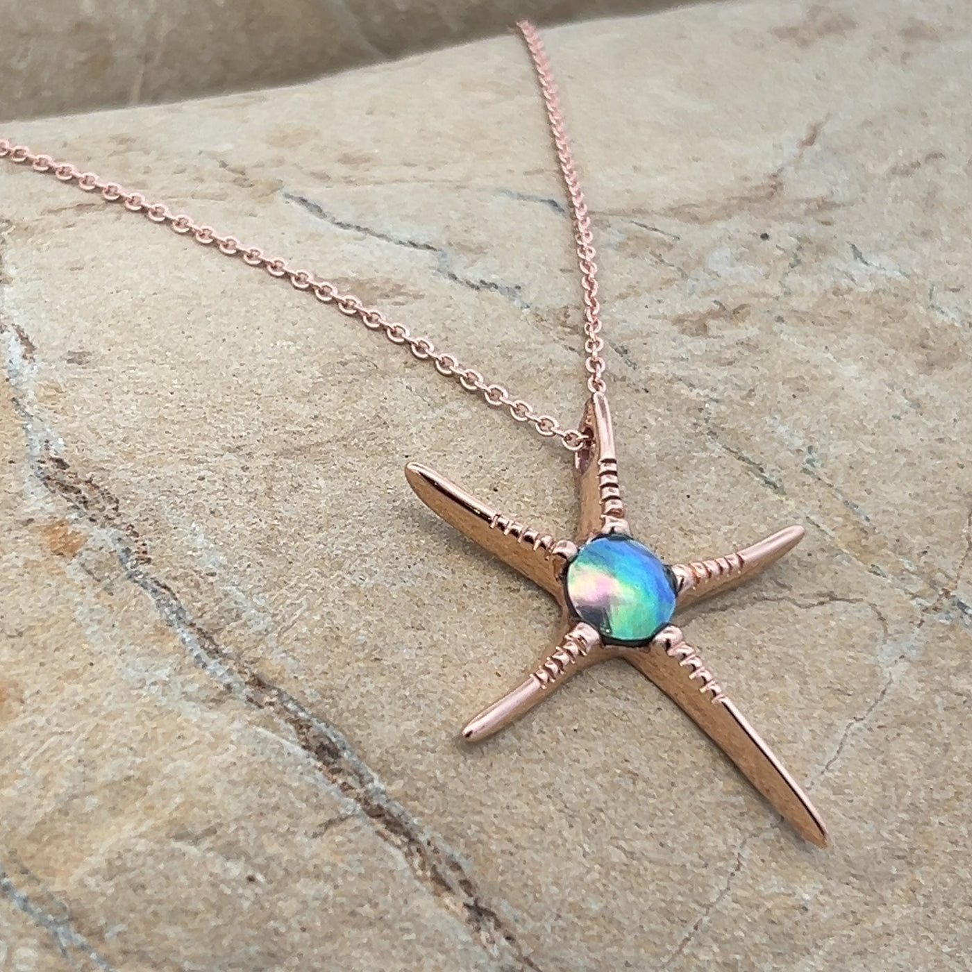 Pearl Starfish Rose Gold 9ct Necklace
