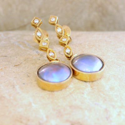 2. Pearl Skara Earrings - February Lavender Pearl