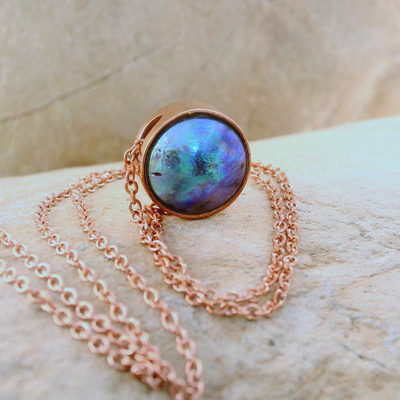 Pearl Rose Gold Sunrise Necklace