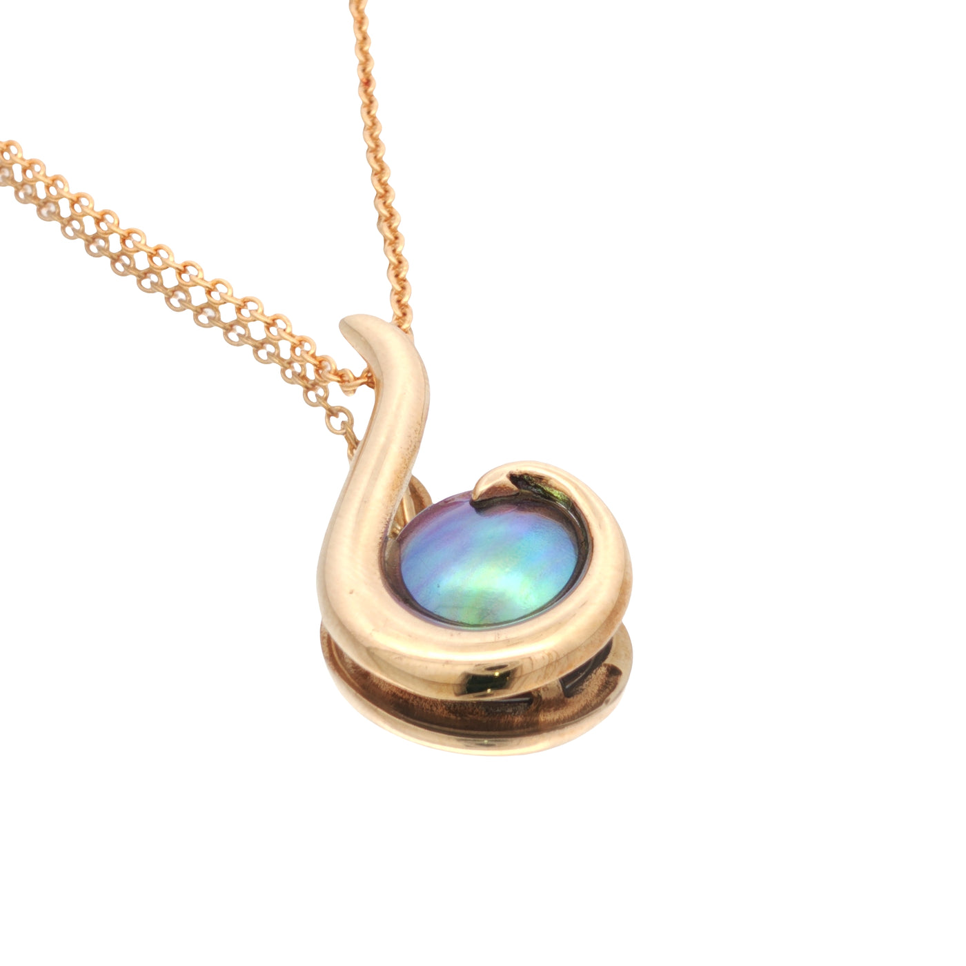 Pearl Small Gold Hook Necklace - 9ct Gold