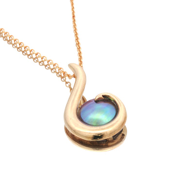 Pearl Small Gold Hook Necklace - 9ct Gold