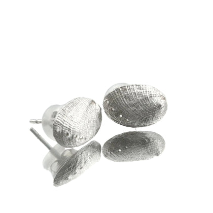 Paua shell earrings handcrafted on Arapaoa Island with sterling silver settings
