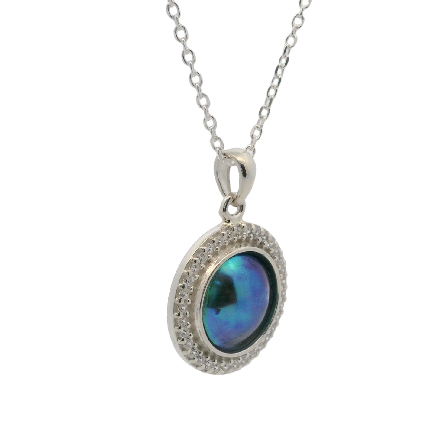 12. Pearl Blue Essence Necklace - December Aurora Pearl