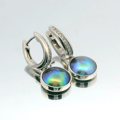 Pearl & CZ Betz Oval Earrings