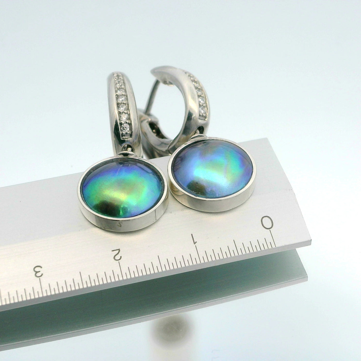 Pearl & CZ Betz Oval Earrings