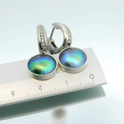 Pearl & CZ Betz Oval Earrings