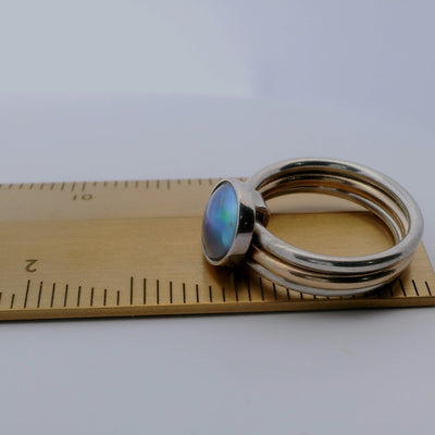 3. Pearl Fidget Ring - March Aqua Pearl