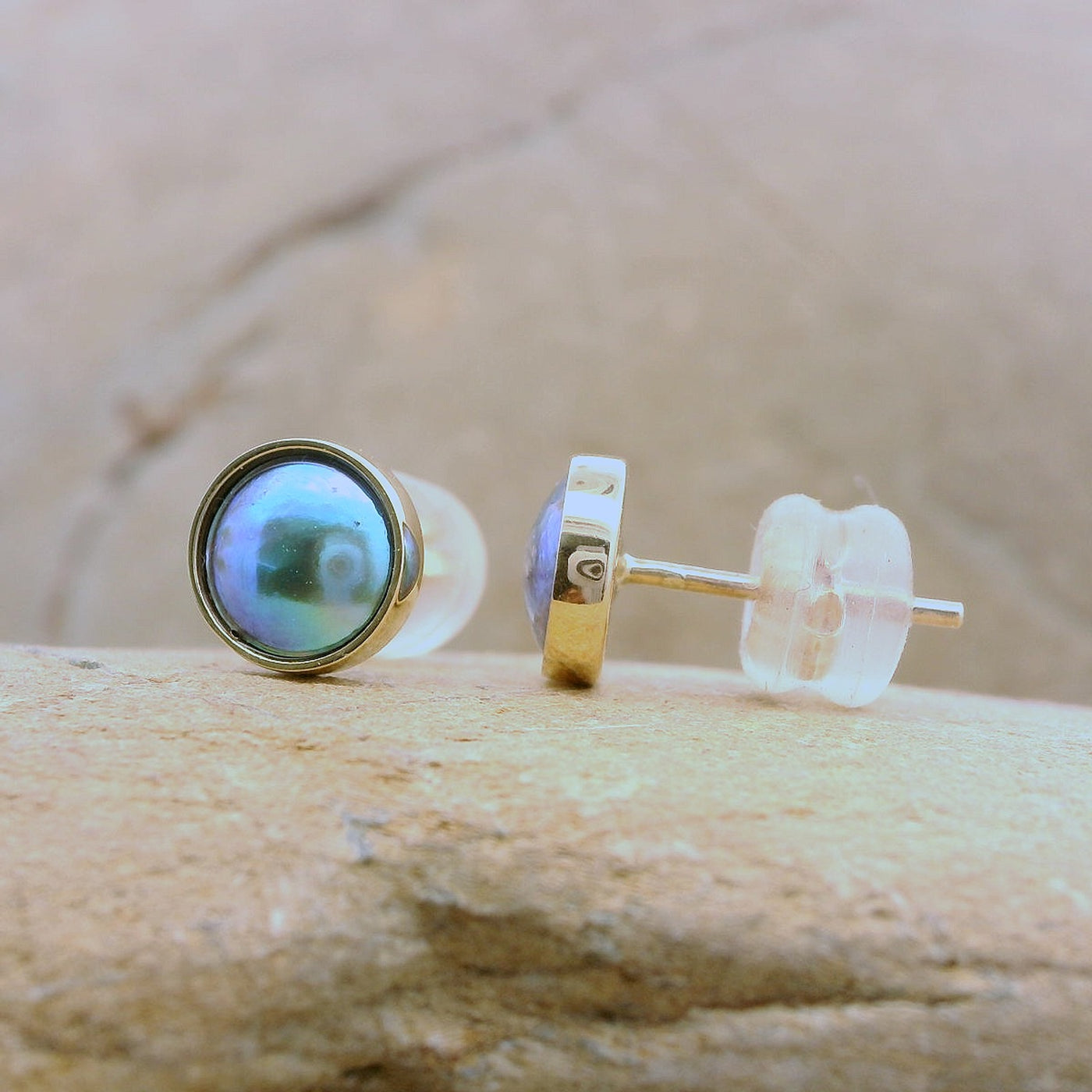 3. Pearl 9ct Studs - March Aqua Pearl