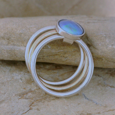 3. Pearl Fidget Ring - March Aqua Pearl