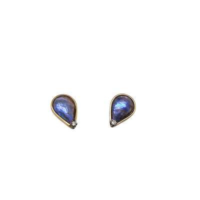 Pearl & Diamond Tawa Teardrop Earrings