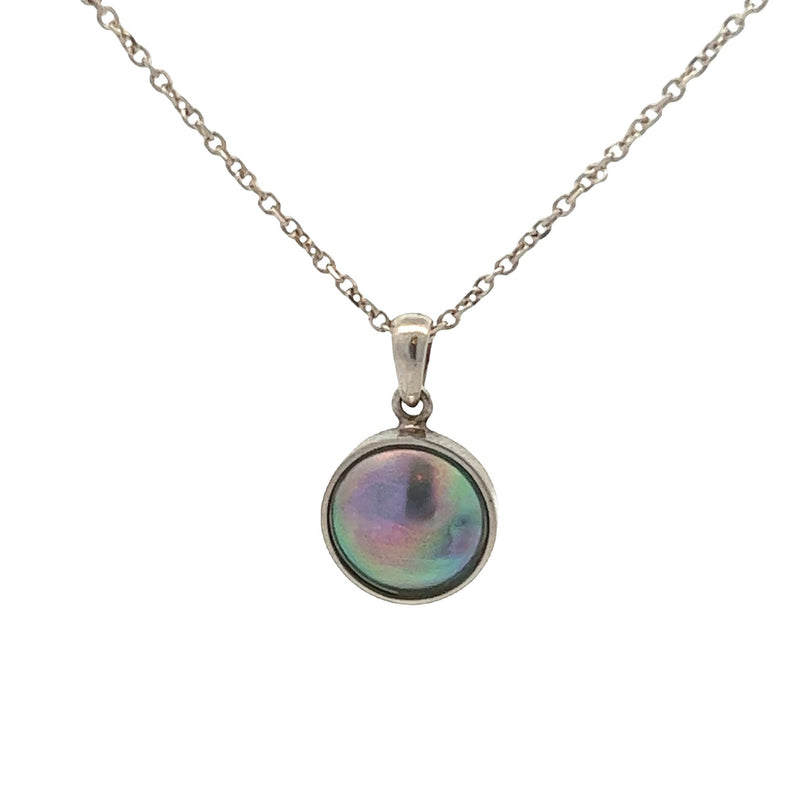 Sterling Silver Paua Pearl Solitaire Necklace