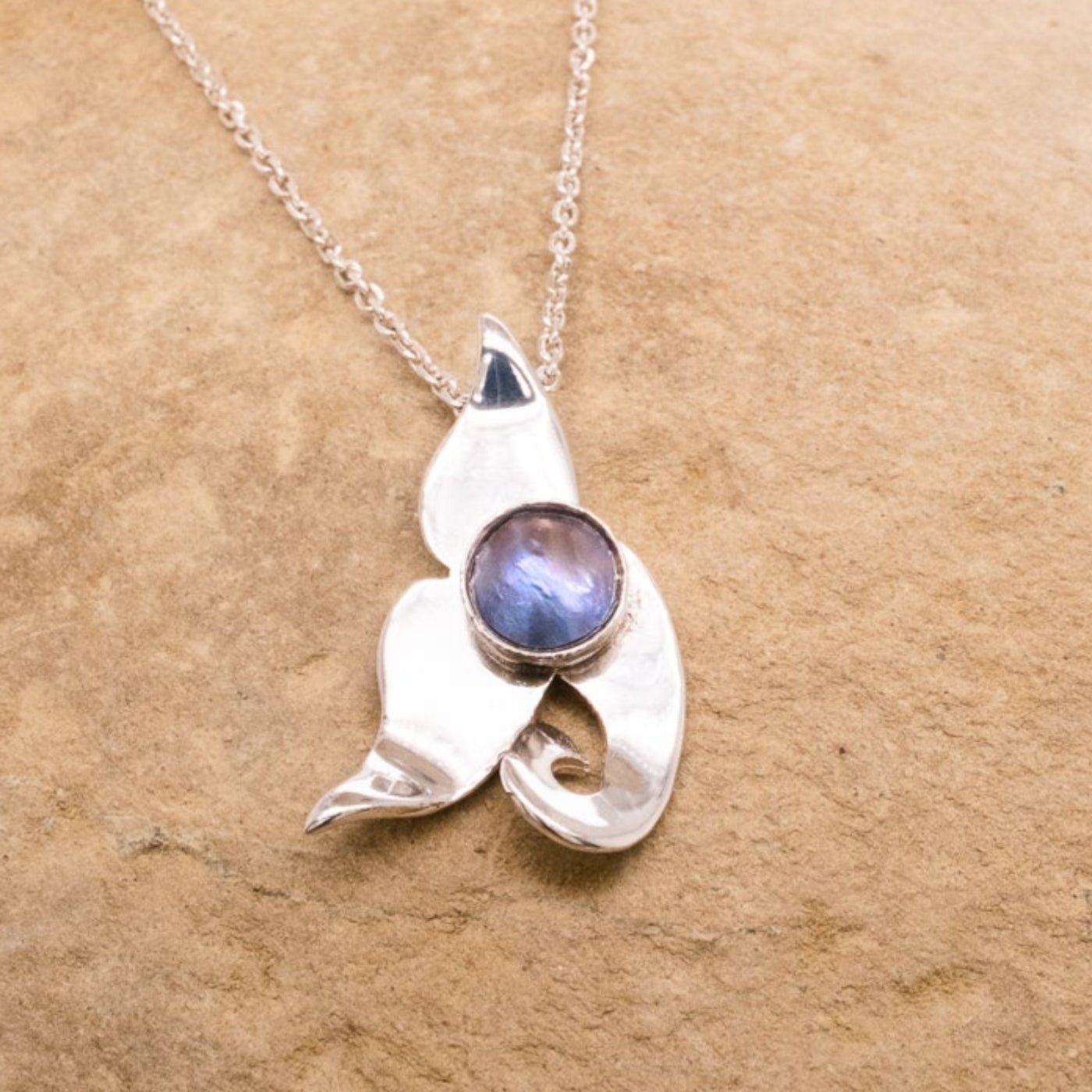 Pearl Splash Whale Tail Necklace