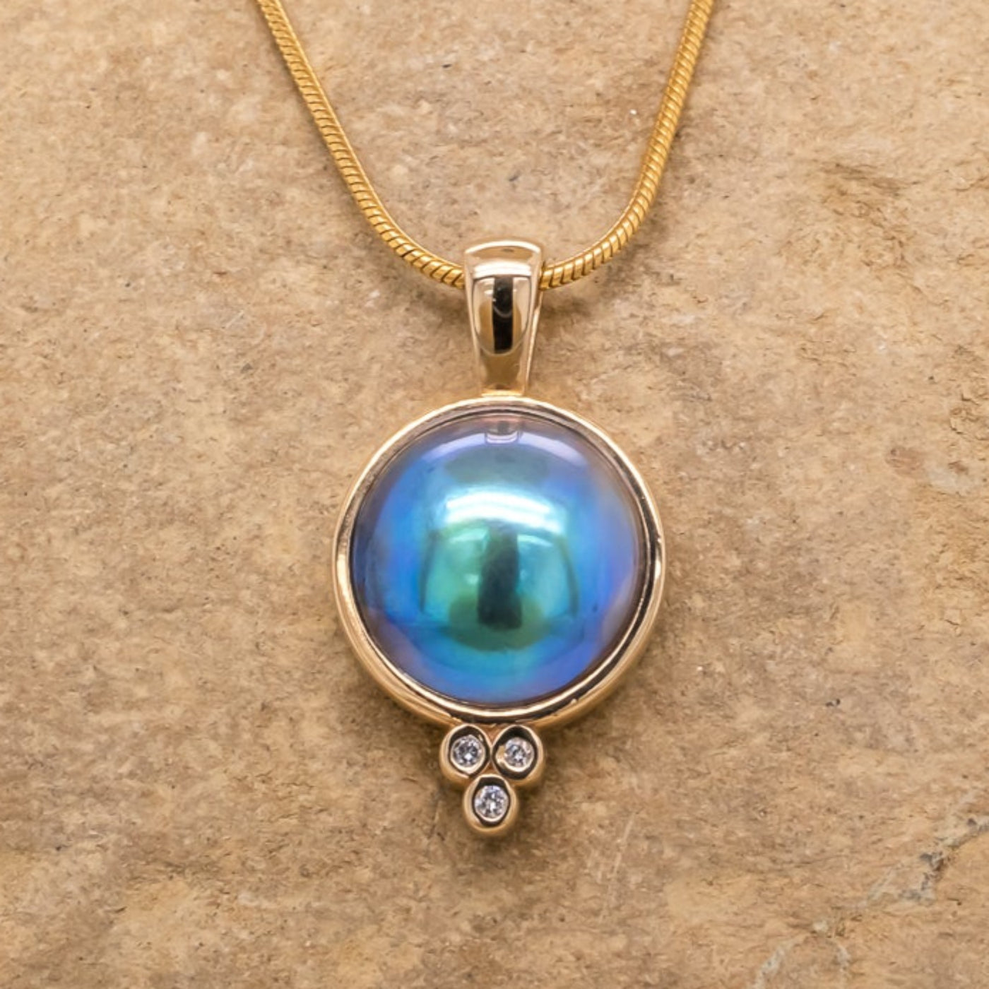 Blue Pearl Pandora Necklace