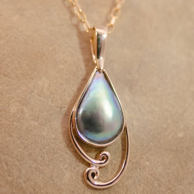 Pearl Peacock Necklace - 9ct